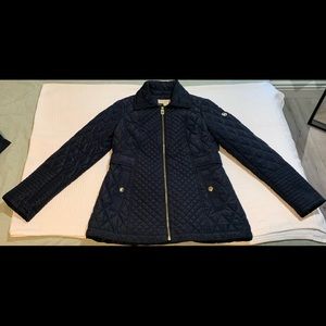 NAVY BLUE Michael Kors jacket Hooded Quilted Coat